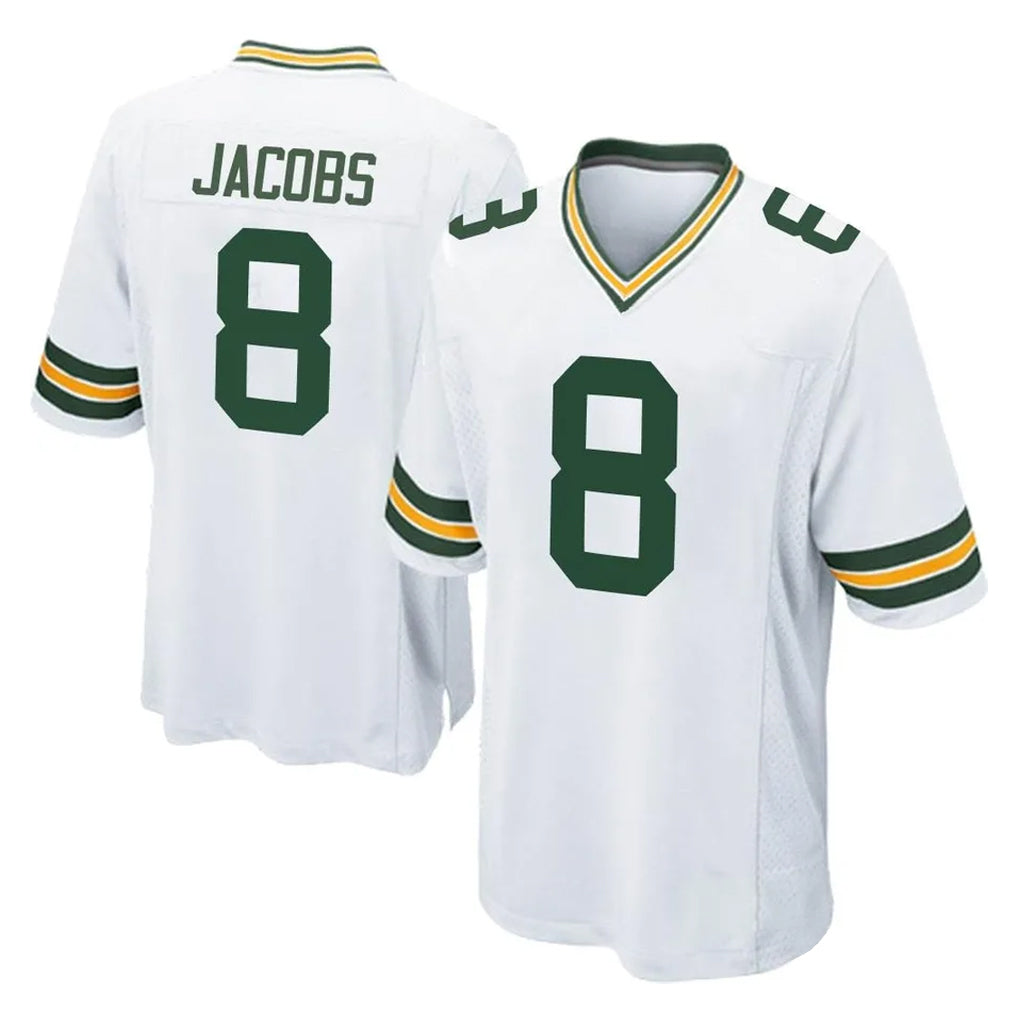 Blackjersey GB.Packers #8 Josh Jacobs Player White Home Game Stitched Jerseys