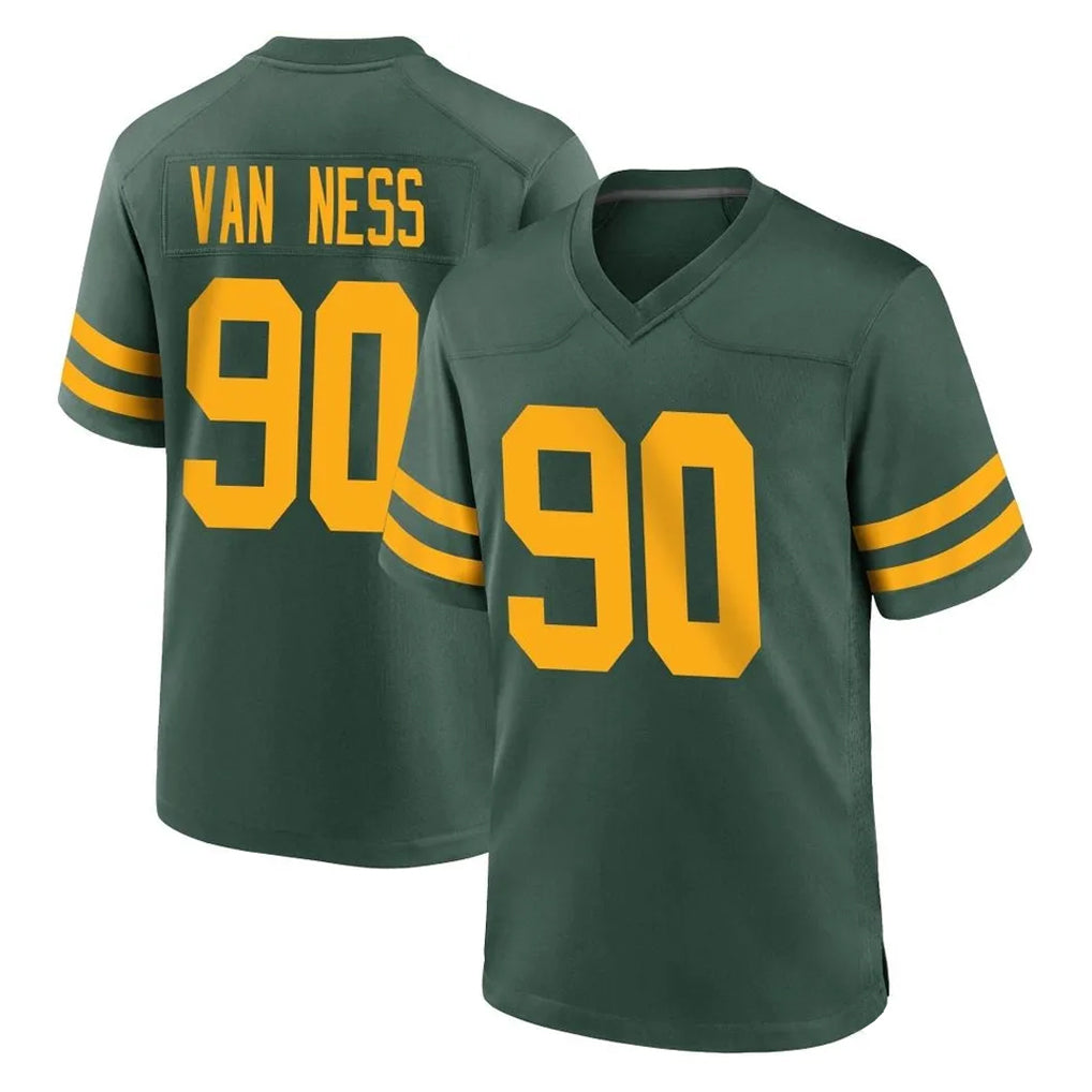 Blackjersey GB.Packers #90 Lukas Van Ness Player Green Alternate Home Game Stitched Jerseys