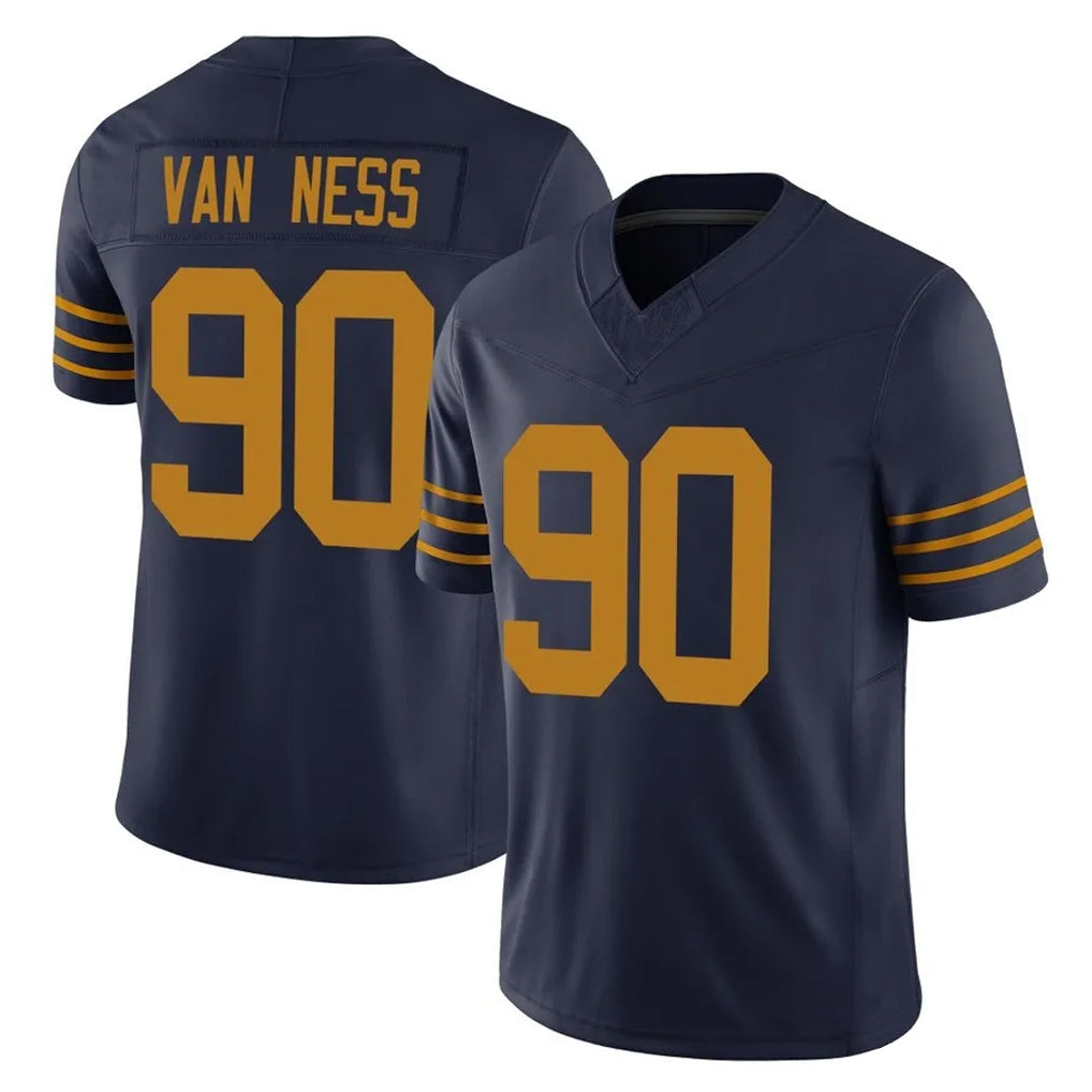 Blackjersey GB.Packers #90 Lukas Van Ness Player Navy The 1923 Classic Vapor F.U.S.E. Home Game Stitched Jerseys