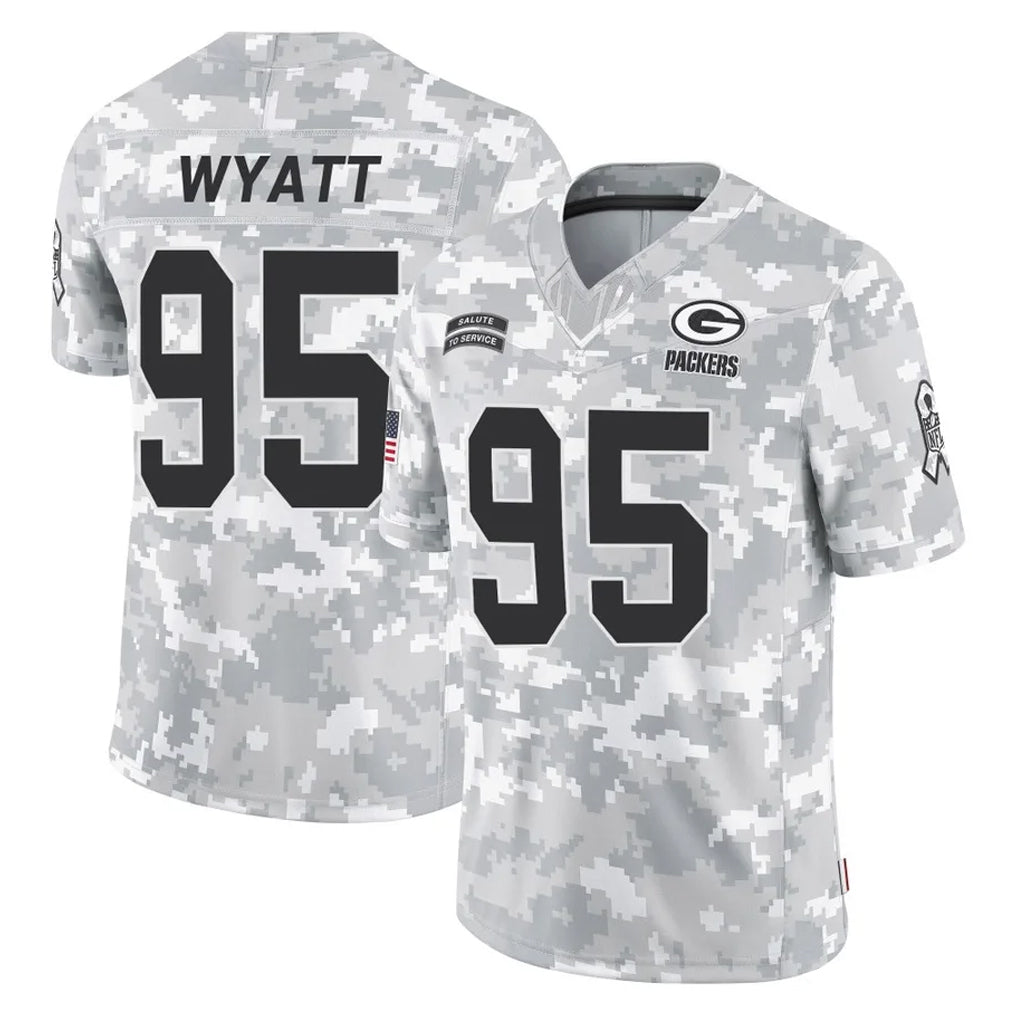Blackjersey GB.Packers #95 Devonte Wyatt Player Arctic Camo Salute To Service Limited Stitched Jerseys