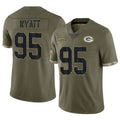 Blackjersey GB.Packers #95 Devonte Wyatt Player Olive Salute To Service Limited Stitched Jerseys