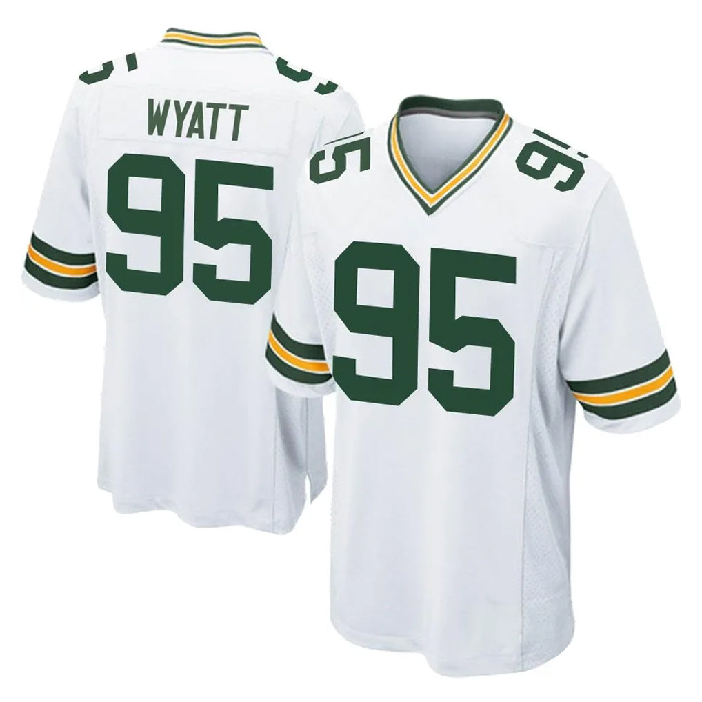 Blackjersey GB.Packers #95 Devonte Wyatt Player White Home Game Stitched Jerseys