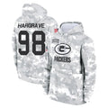 Blackjersey GB.Packers #98 Javon Hargrave Player Arctic Camo Salute to Service Hoodies Limited Game Stitched Jerseys