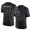 Blackjersey GB.Packers #98 Javon Hargrave Player Black Reflective Limited Home Game Stitched Jerseys