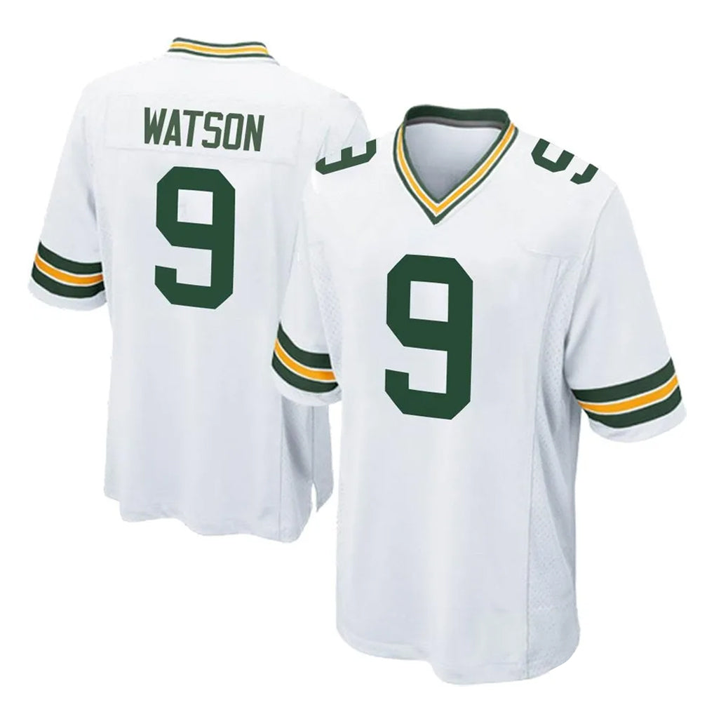 Blackjersey GB.Packers #9 Christian Watson Player White Home Game Stitched Jerseys