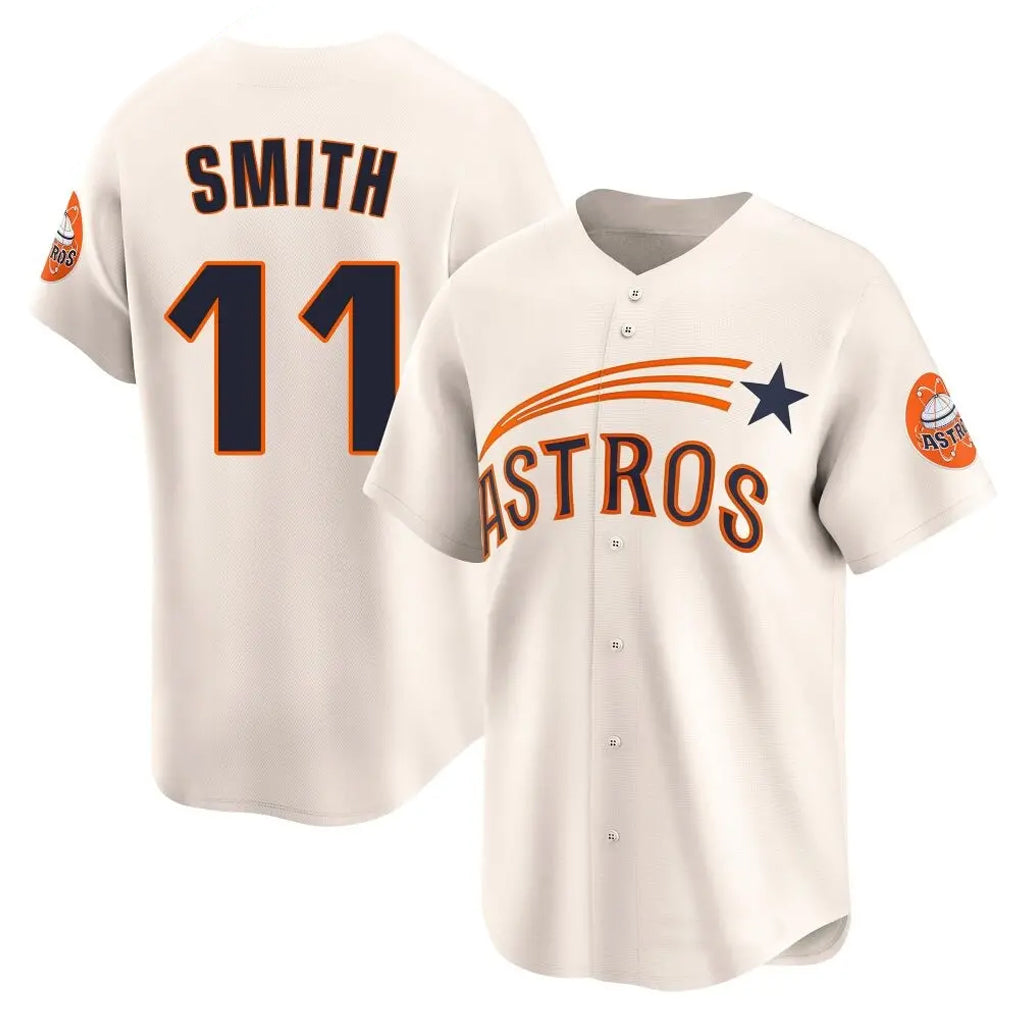 Blackjersey H.Astros #11 Cam Smith Player Cream Throwback Cooperstown Collection Limited Stitched Jerseys