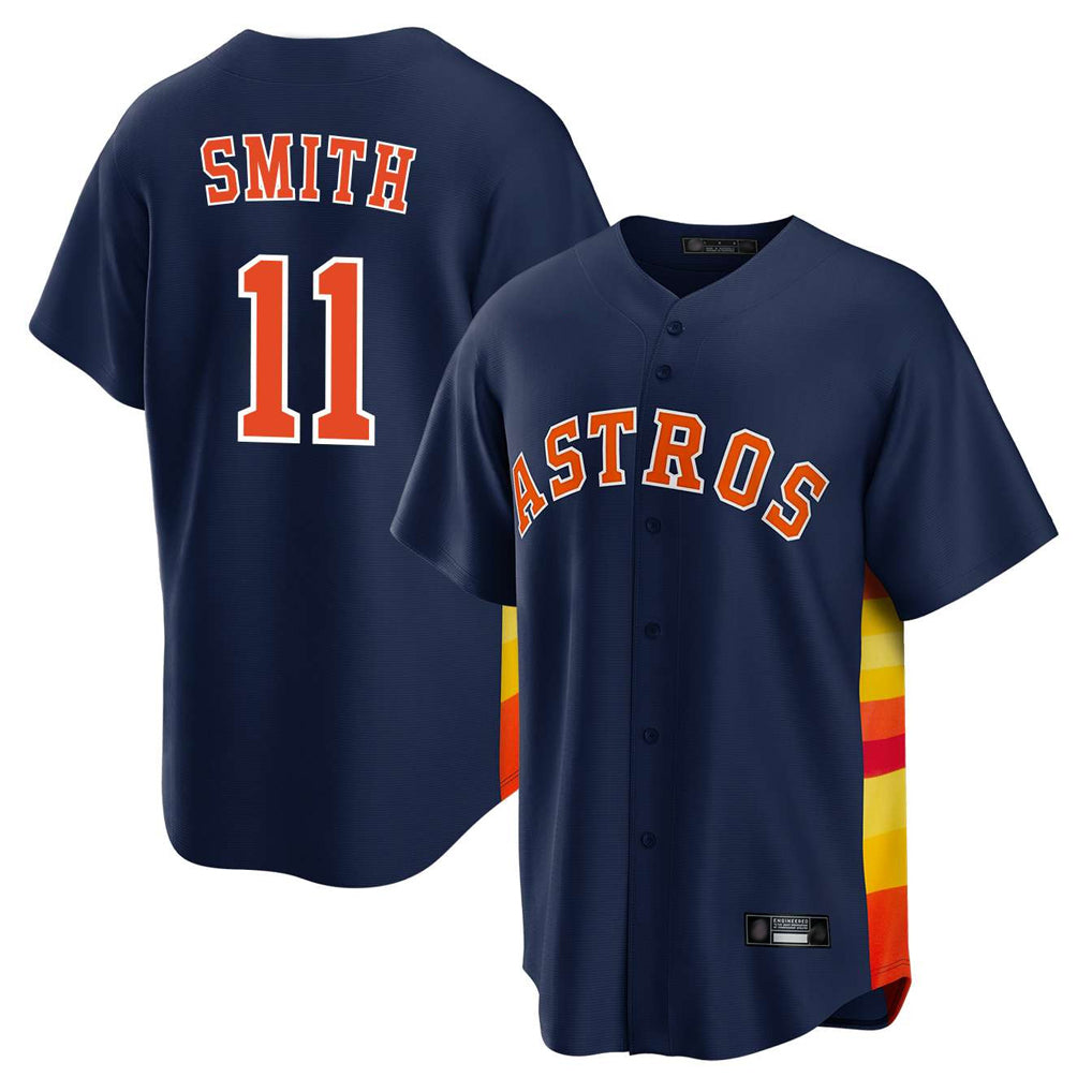 Blackjersey H.Astros #11 Cam Smith Player Navy Home Game Stitched Jerseys