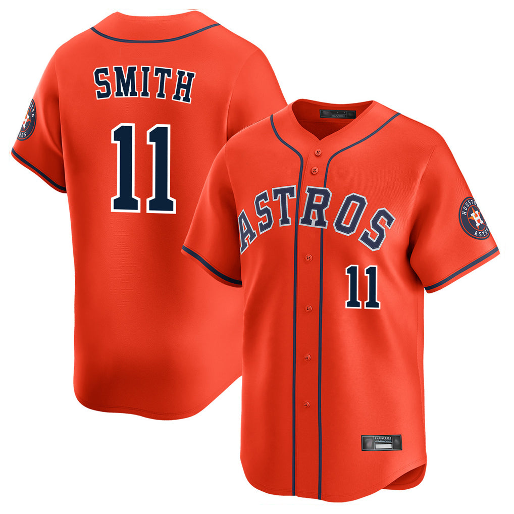 Blackjersey H.Astros #11 Cam Smith Player Orange Home Limited Stitched Jerseys