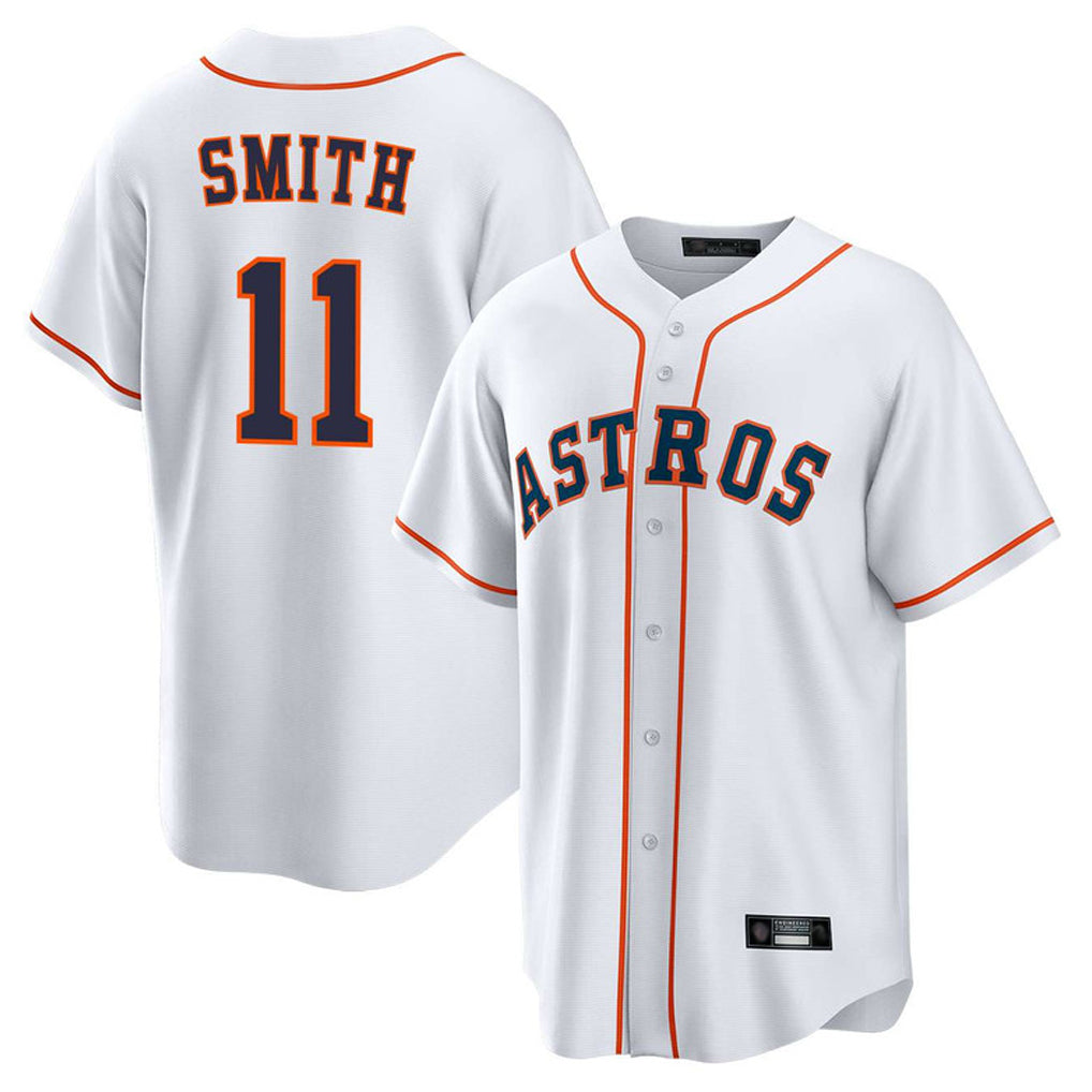 Blackjersey H.Astros #11 Cam Smith Player White Home Game Stitched Jerseys