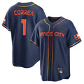 Blackjersey H.Astros #1 Carlos Correa Player Navy City Connect Home Game Stitched Jerseys