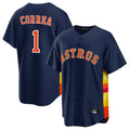 Blackjersey H.Astros #1 Carlos Correa Player Navy Home Game Stitched Jerseys