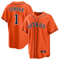 Blackjersey H.Astros #1 Carlos Correa Player Orange Home Game Stitched Jerseys