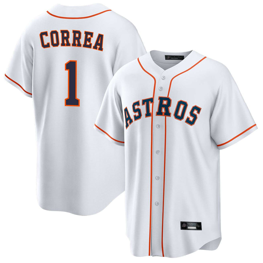 Blackjersey H.Astros #1 Carlos Correa Player White Home Game Stitched Jerseys
