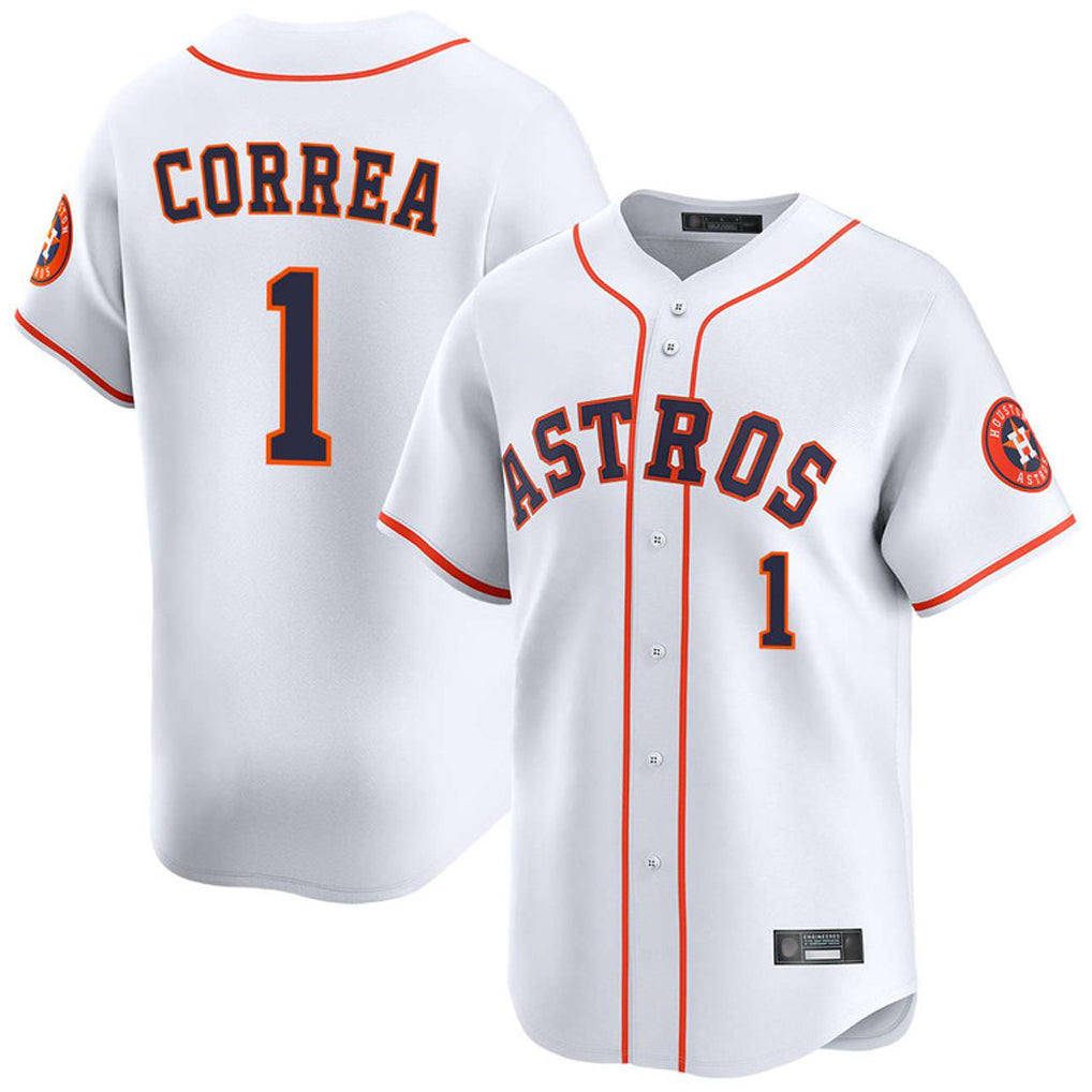 Blackjersey H.Astros #1 Carlos Correa Player White Home Limited Stitched Jerseys