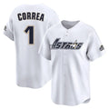 Blackjersey H.Astros #1 Carlos Correa Player White Throwback Cooperstown Collection Limited Stitched Jerseys