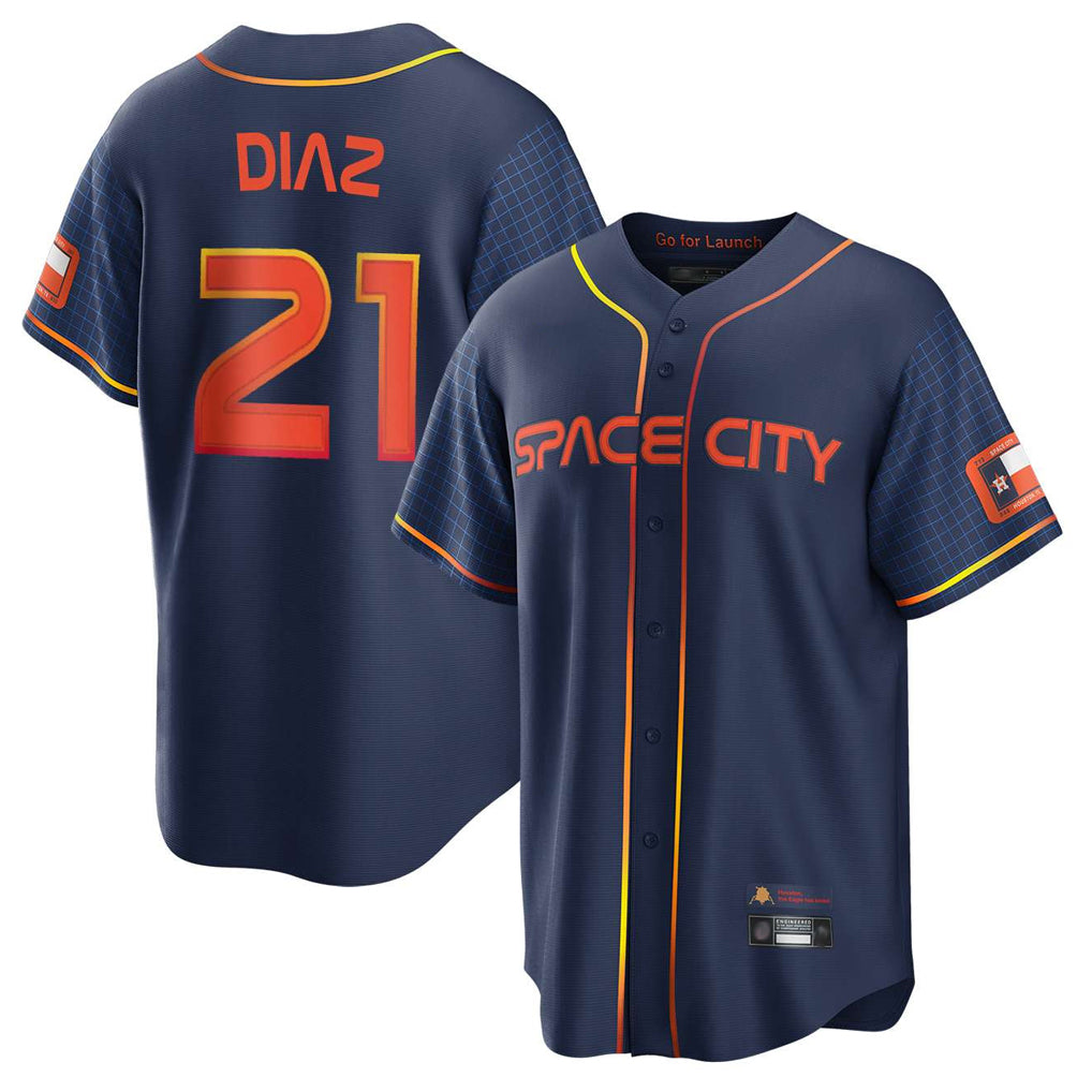 Blackjersey H.Astros #21 Yainer Diaz Player Navy City Connect Home Game Stitched Jerseys