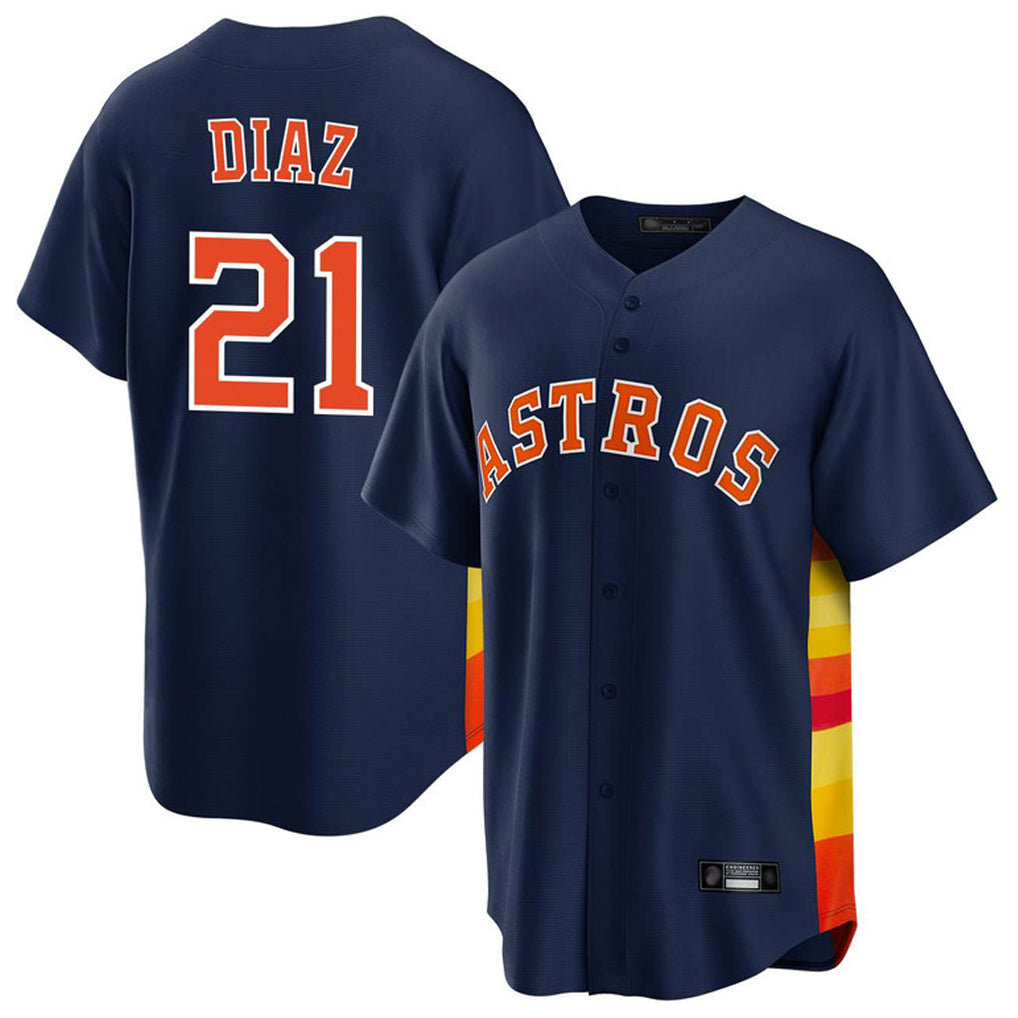 Blackjersey H.Astros #21 Yainer Diaz Player Navy Home Game Stitched Jerseys