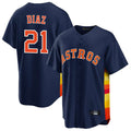 Blackjersey H.Astros #21 Yainer Diaz Player Navy Home Game Stitched Jerseys