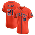 Blackjersey H.Astros #21 Yainer Diaz Player Orange Home Limited Elite Stitched Jerseys