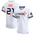 Blackjersey H.Astros #21 Yainer Diaz Player White City Connect Limited Elite Home Stitched Jerseys