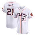 Blackjersey H.Astros #21 Yainer Diaz Player White Limited Elite Home Stitched Jerseys