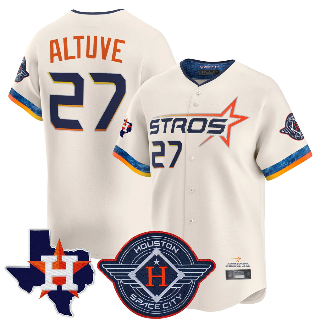 Blackjersey H.Astros #27 Jose Altuve Player Cream City Connect Texas Patch Vapor Premier Limited Home Stitched Jerseys