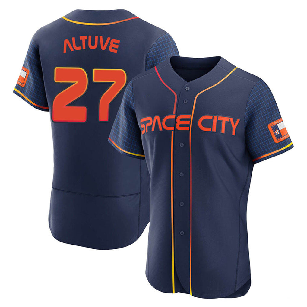Blackjersey H.Astros #27 Jose Altuve Player Navy City Connect Limited Elite Home Stitched Jerseys