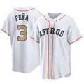 Blackjersey H.Astros #3 Jeremy Pe?a Player Gold Collection Game Home Stitched Jerseys