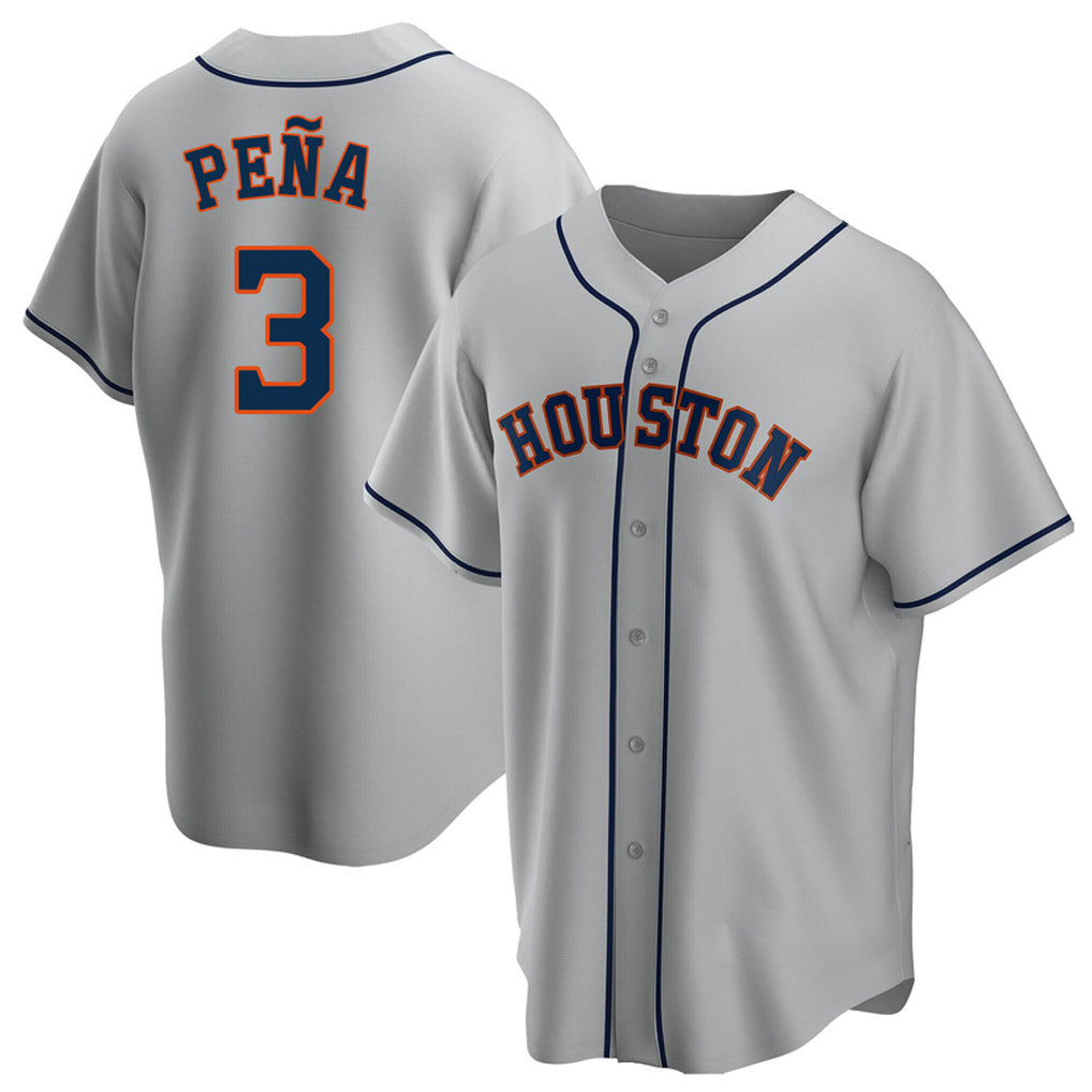 Blackjersey H.Astros #3 Jeremy Pe?a Player Gray Home Game Stitched Jerseys