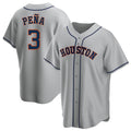 Blackjersey H.Astros #3 Jeremy Pe?a Player Gray Home Game Stitched Jerseys