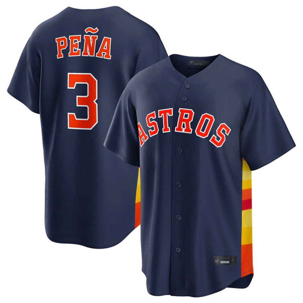 Blackjersey H.Astros #3 Jeremy Pe?a Player Navy Home Game Stitched Jerseys