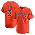 Blackjersey H.Astros #3 Jeremy Pe?a Player Orange Home Limited Stitched Jerseys