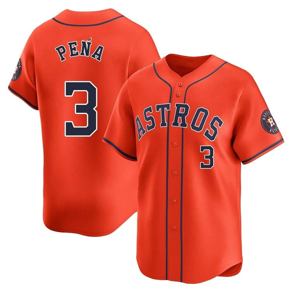 Blackjersey H.Astros #3 Jeremy Pe?a Player Orange Home Limited Stitched Jerseys