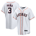 Blackjersey H.Astros #3 Jeremy Pe?a Player White Home Game Stitched Jerseys