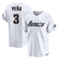 Blackjersey H.Astros #3 Jeremy Pe?a Player White Throwback Cooperstown Collection Limited Stitched Jerseys