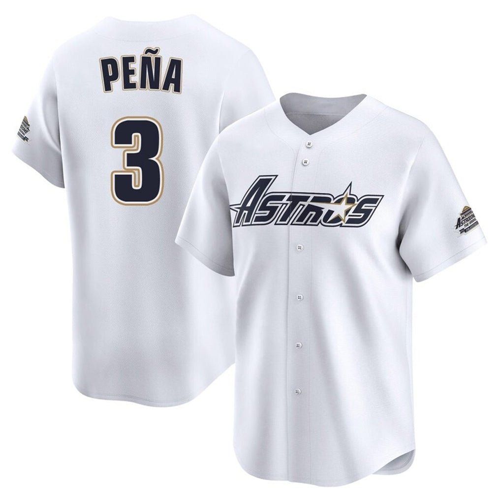 Blackjersey H.Astros #3 Jeremy Pe?a Player White Throwback Cooperstown Collection Limited Stitched Jerseys