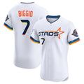 Blackjersey H.Astros #7 Craig Biggio Player White City Connect Limited Elite Home Stitched Jerseys