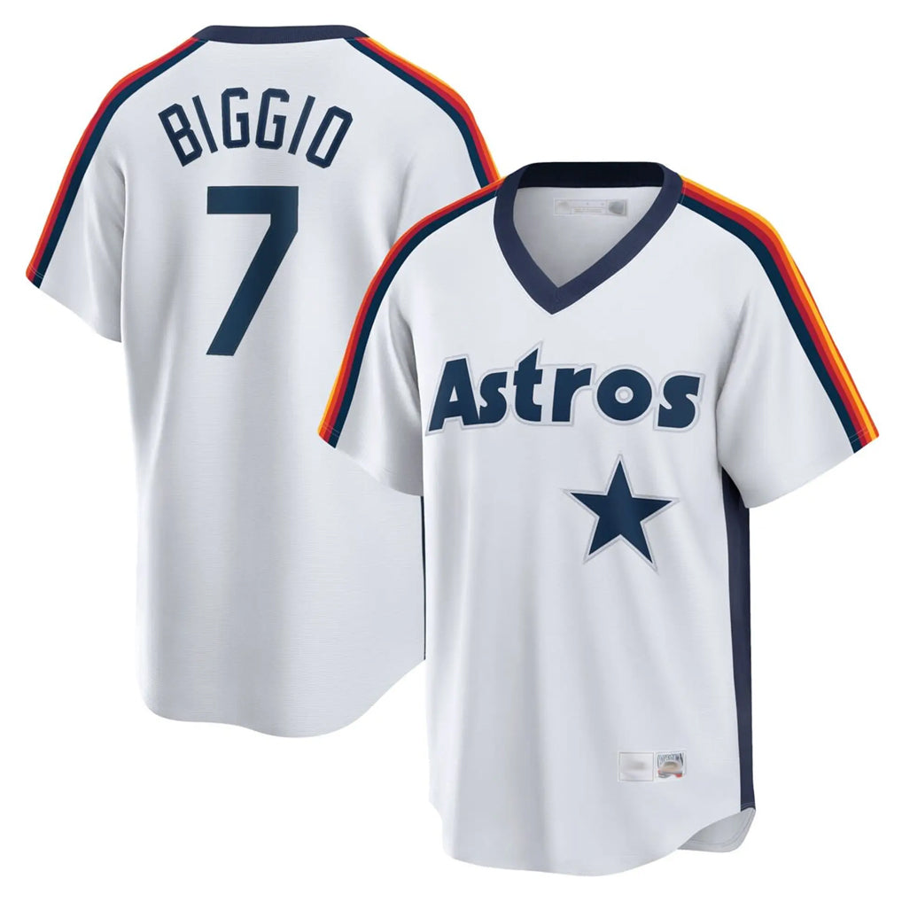 Blackjersey H.Astros #7 Craig Biggio Player White Cooperstown Collection T-shirt Stitched Jerseys