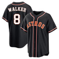 Blackjersey H.Astros #8 Christian Walker Player Black Fashion Out Home Game Stitched Jerseys