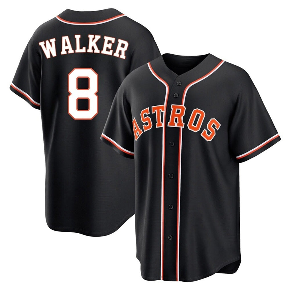 Blackjersey H.Astros #8 Christian Walker Player Black Fashion Out Home Game Stitched Jerseys