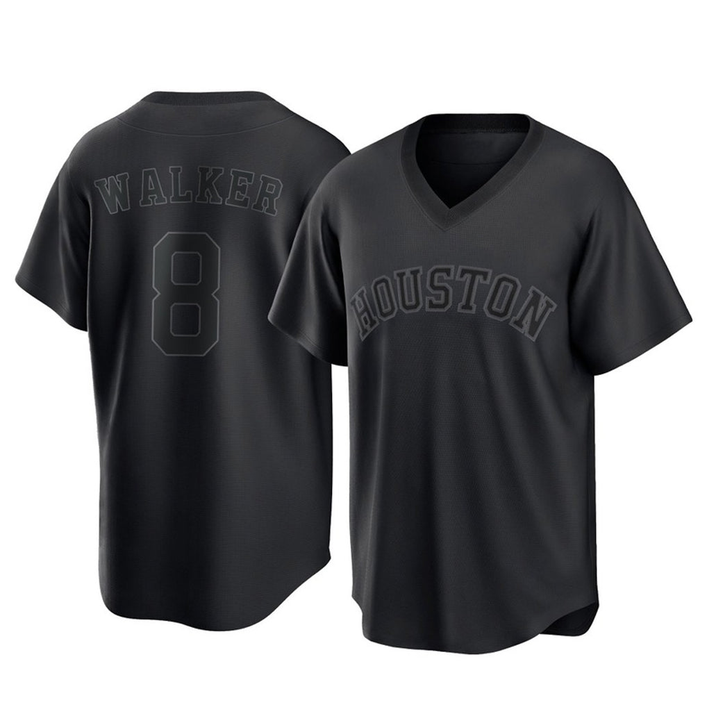 Blackjersey H.Astros #8 Christian Walker Player Black Fashion T-shirt Home Game Stitched Jerseys
