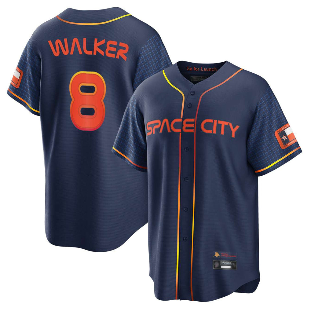 Blackjersey H.Astros #8 Christian Walker Player Navy City Connect Home Game Stitched Jerseys