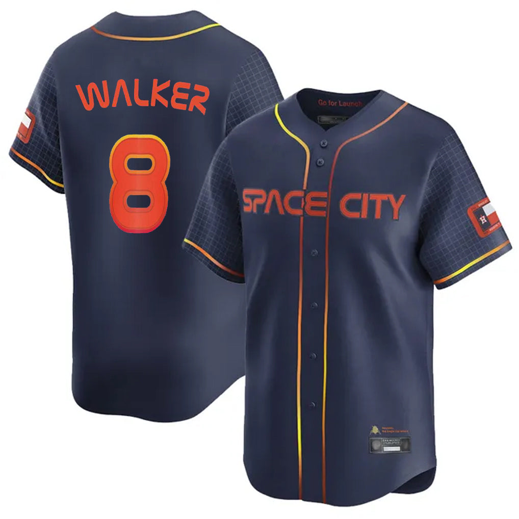 Blackjersey H.Astros #8 Christian Walker Player Navy City Connect Home Limited Stitched Jerseys