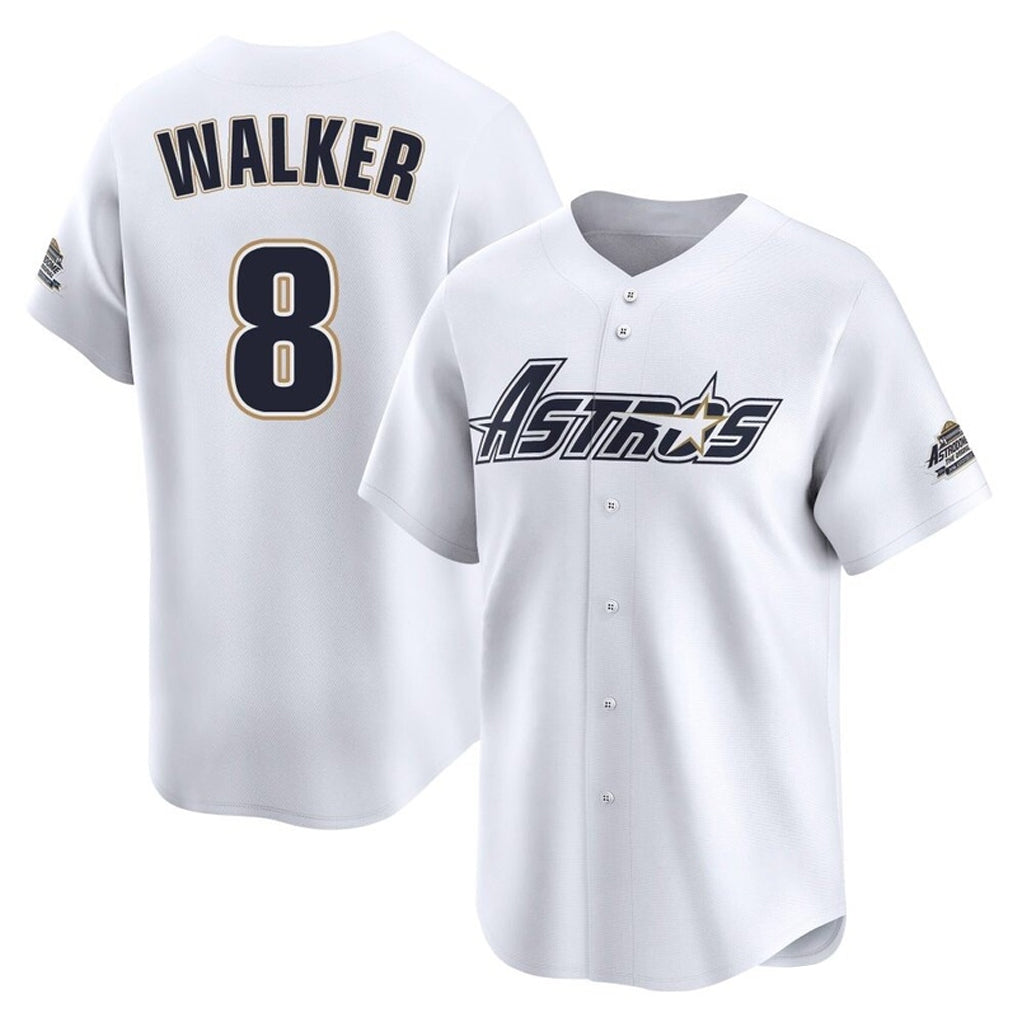 Blackjersey H.Astros #8 Christian Walker Player White Throwback Cooperstown Collection Limited Stitched Jerseys