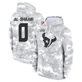 Blackjersey H.Texans #0 Azeez Al-Shaair Player Arctic Camo Salute to Service Hoodies Limited Game Stitched Jerseys