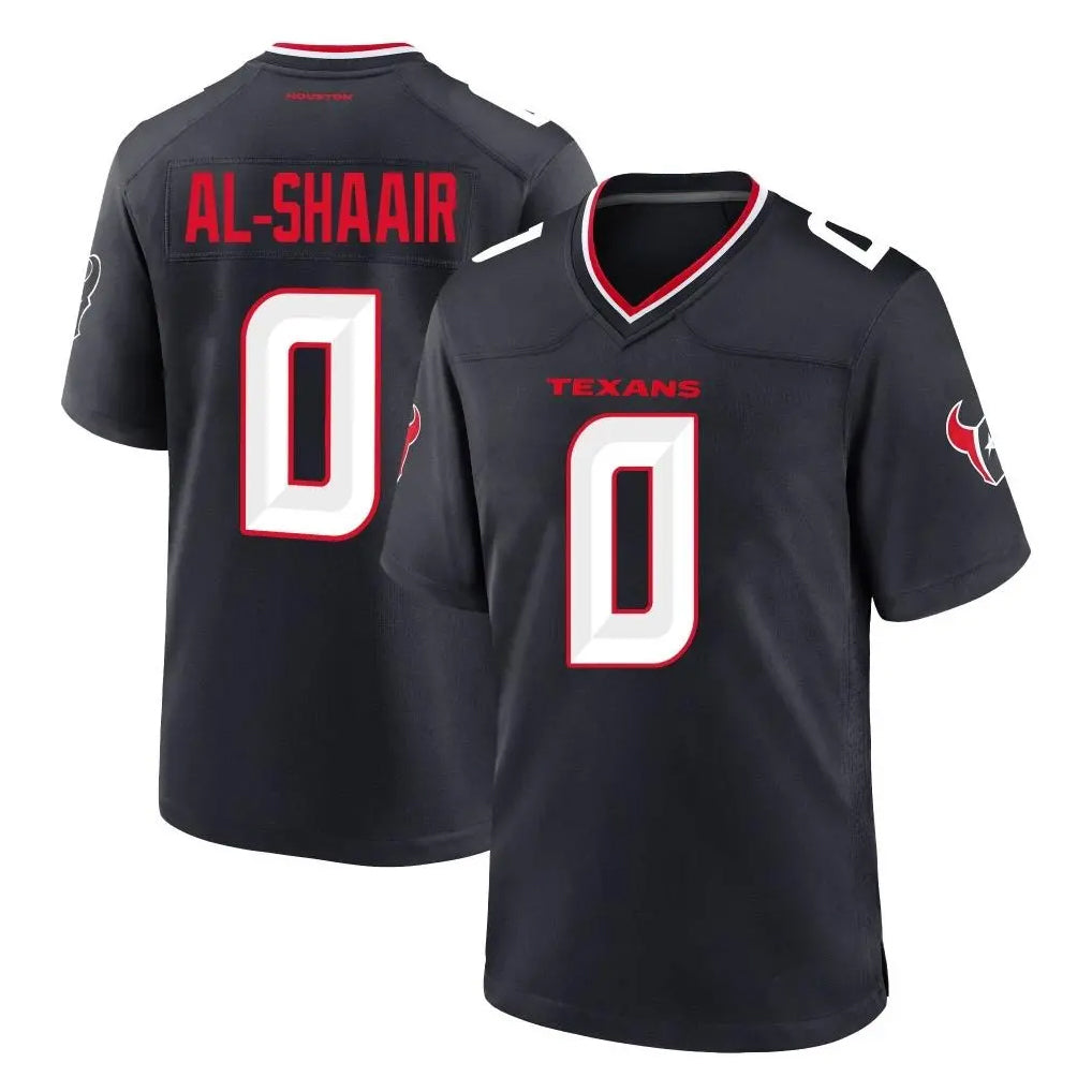 Blackjersey H.Texans #0 Azeez Al-Shaair Player Navy Team Home Game Stitched Jerseys