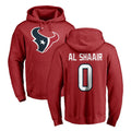 Blackjersey H.Texans #0 Azeez Al-Shaair Player Red Pro Line Pullover Hoodie Limited Game Stitched Jerseys