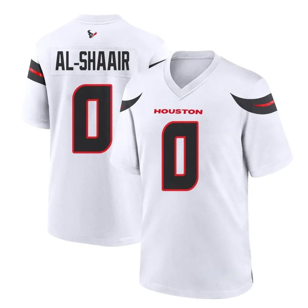 Blackjersey H.Texans #0 Azeez Al-Shaair Player White Home Game Stitched Jerseys