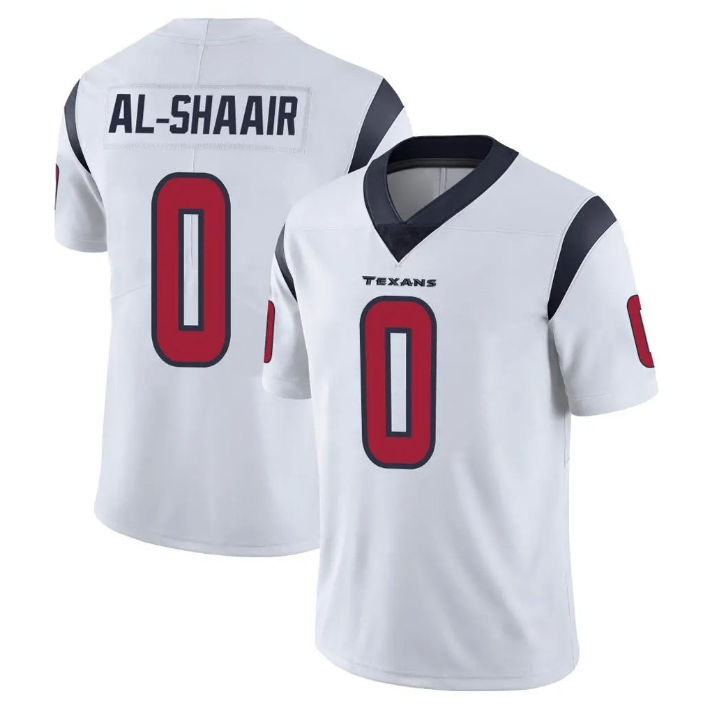 Blackjersey H.Texans #0 Azeez Al-Shaair Player White Limited Vapor Untouchable Home Game Stitched Jerseys