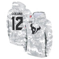 Blackjersey H.Texans #12 Nico Collins Player Arctic Camo Salute to Service Hoodies Limited Game Stitched Jerseys